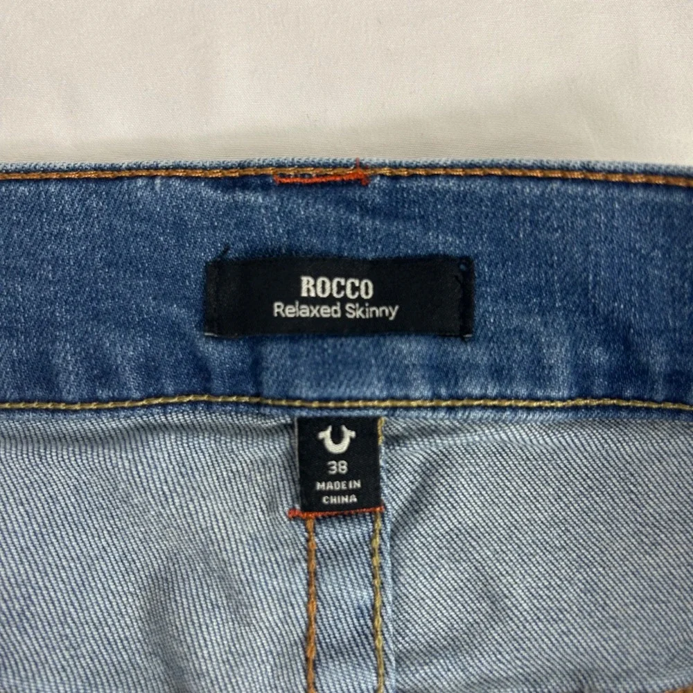 True Religion Rocco Relaxed Skinny Jeans Mens‎ Size 38 Faded Wash Denim $164